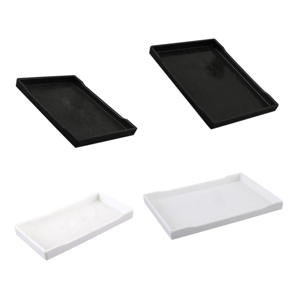 4x Melamine Hotel Serving Tray Dishes Cup Glass Cake Set 22.2cm 24.9cm