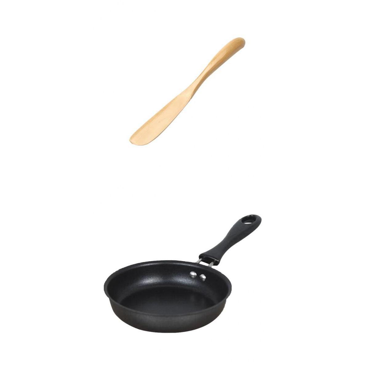 12cm Mini Non-stick Round Frying Pan Egg Pan with Spatula Kitchen Cookware