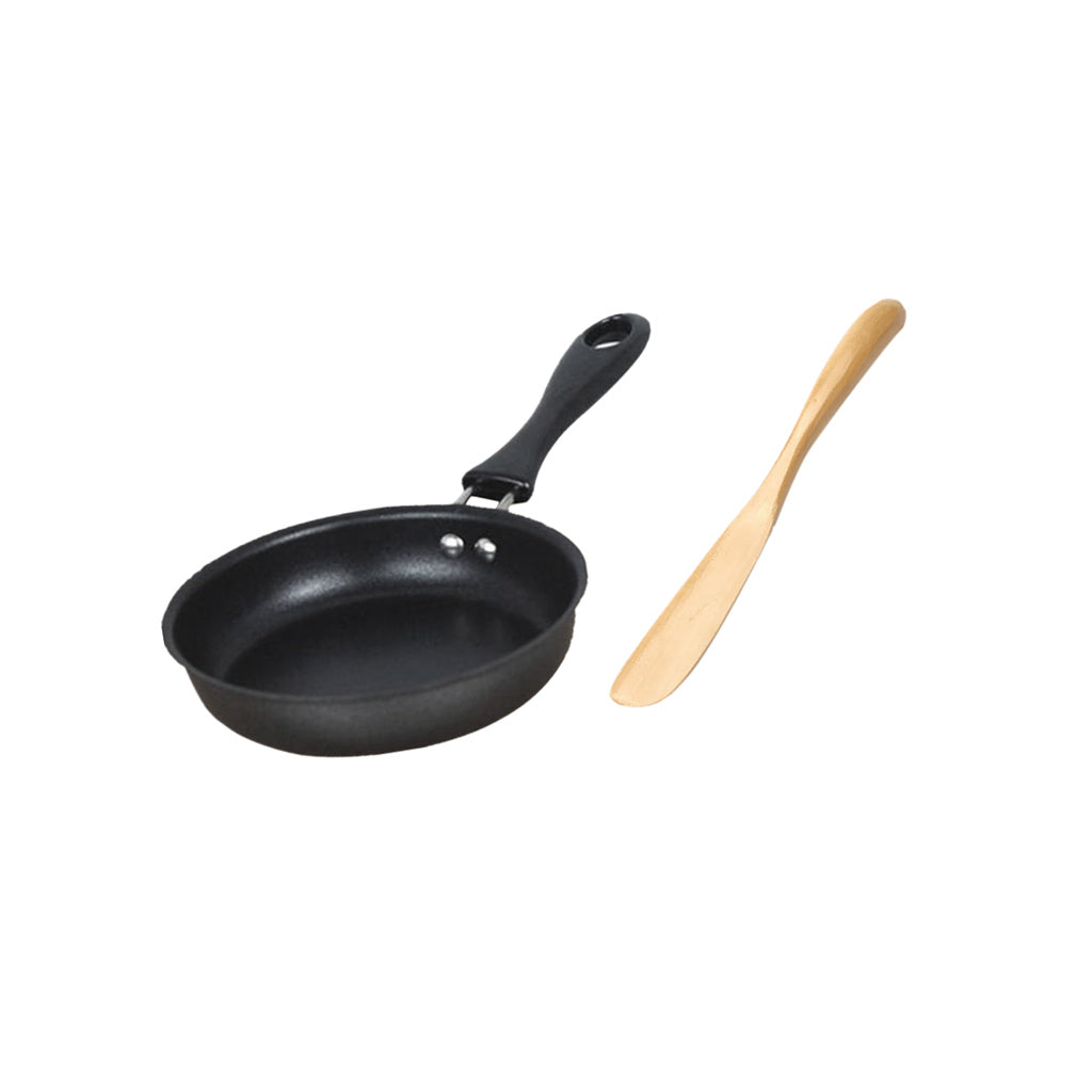 12cm Mini Non-stick Round Frying Pan Egg Pan with Spatula Kitchen Cookware