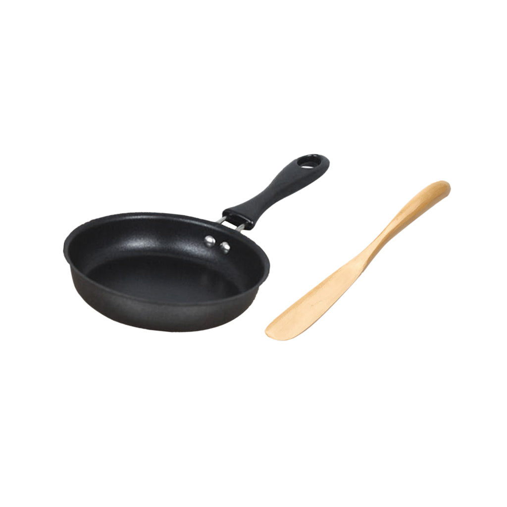 12cm Mini Non-stick Round Frying Pan Egg Pan with Spatula Kitchen Cookware