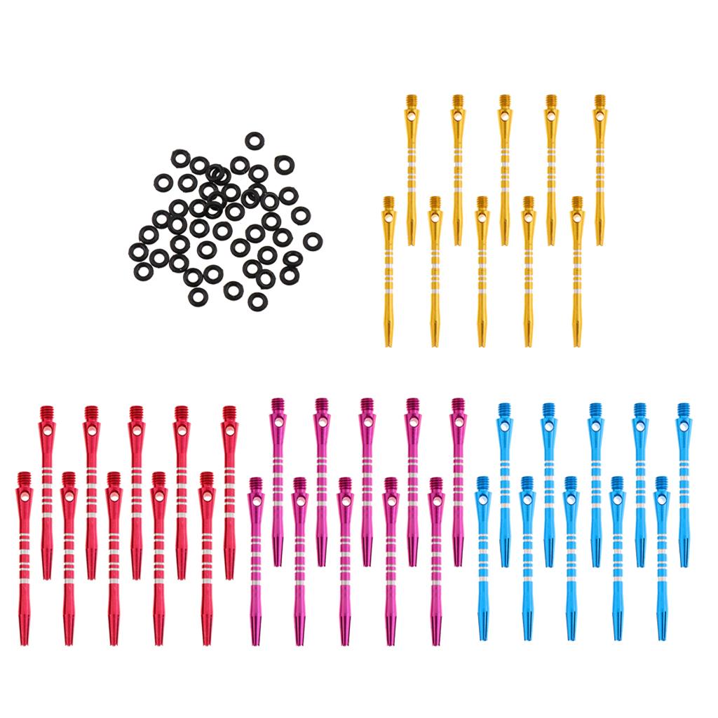 40 Pieces 52mm Aluminum Darts Shafts Dart Stems Throwing Fitting with O'ring