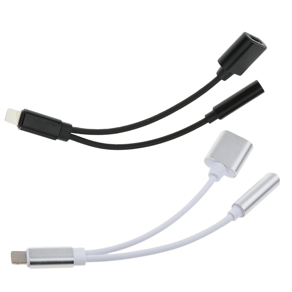 2 Pieces 3.5mm Headphone Audio Adapter Charger Cable For iPhone 7 8 Plus X