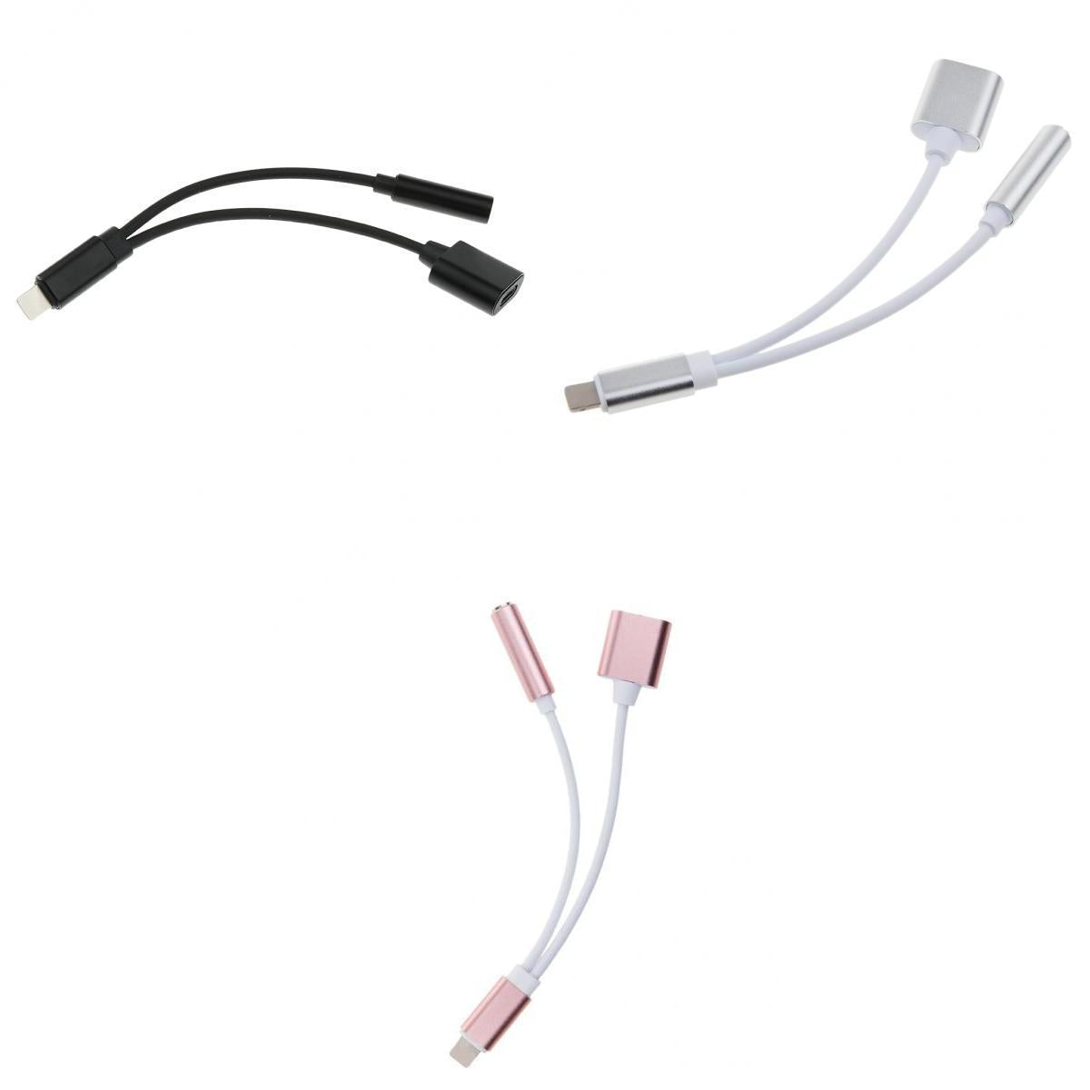 3 Pieces 3.5mm Headphone Audio Adapter Charger Cable For iPhone 7 8 Plus X