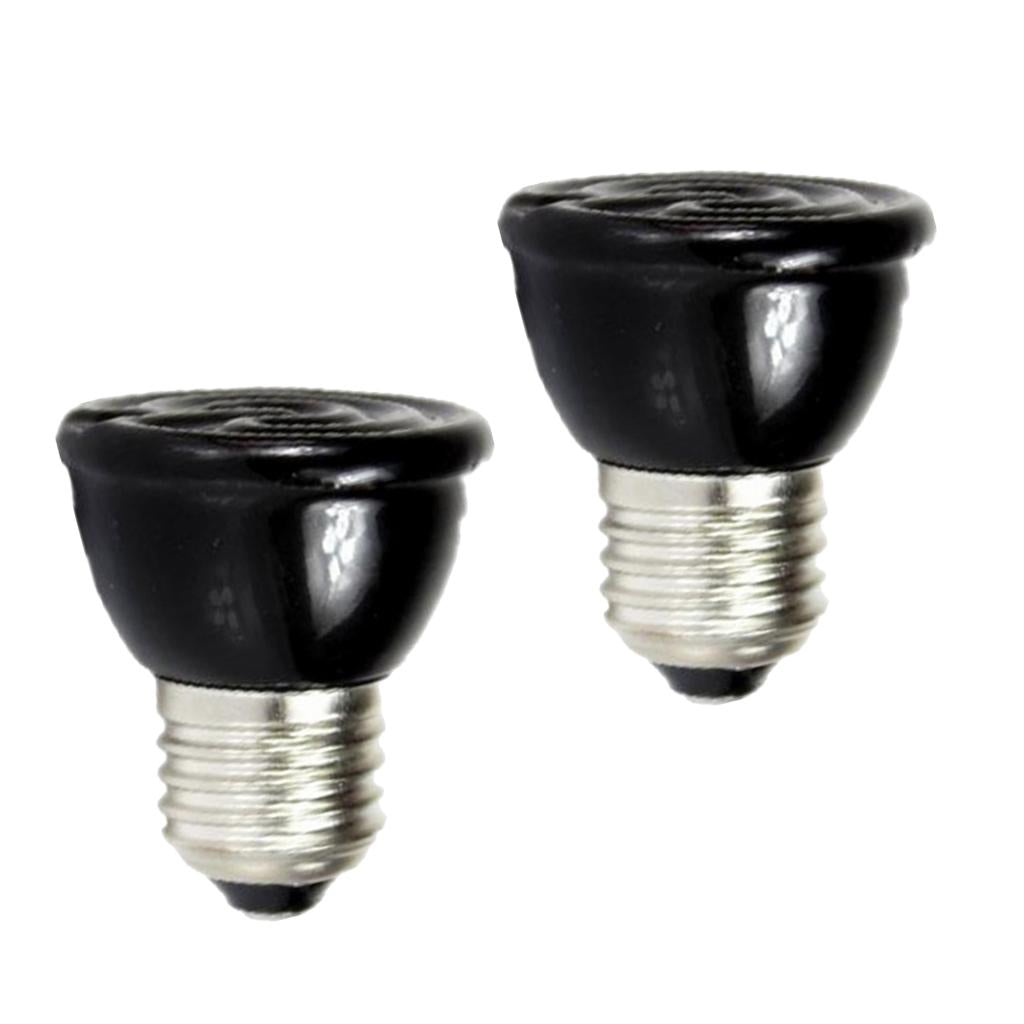 2 Pieces E27 Ceramic Pet Reptile Heat Lamp Infrared Heater Light Bulb 100W