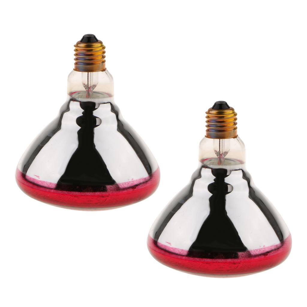 2x E27 Light Bulb Breeding Lamp Heat Emitter Infrared Heater Type 4 - 100W