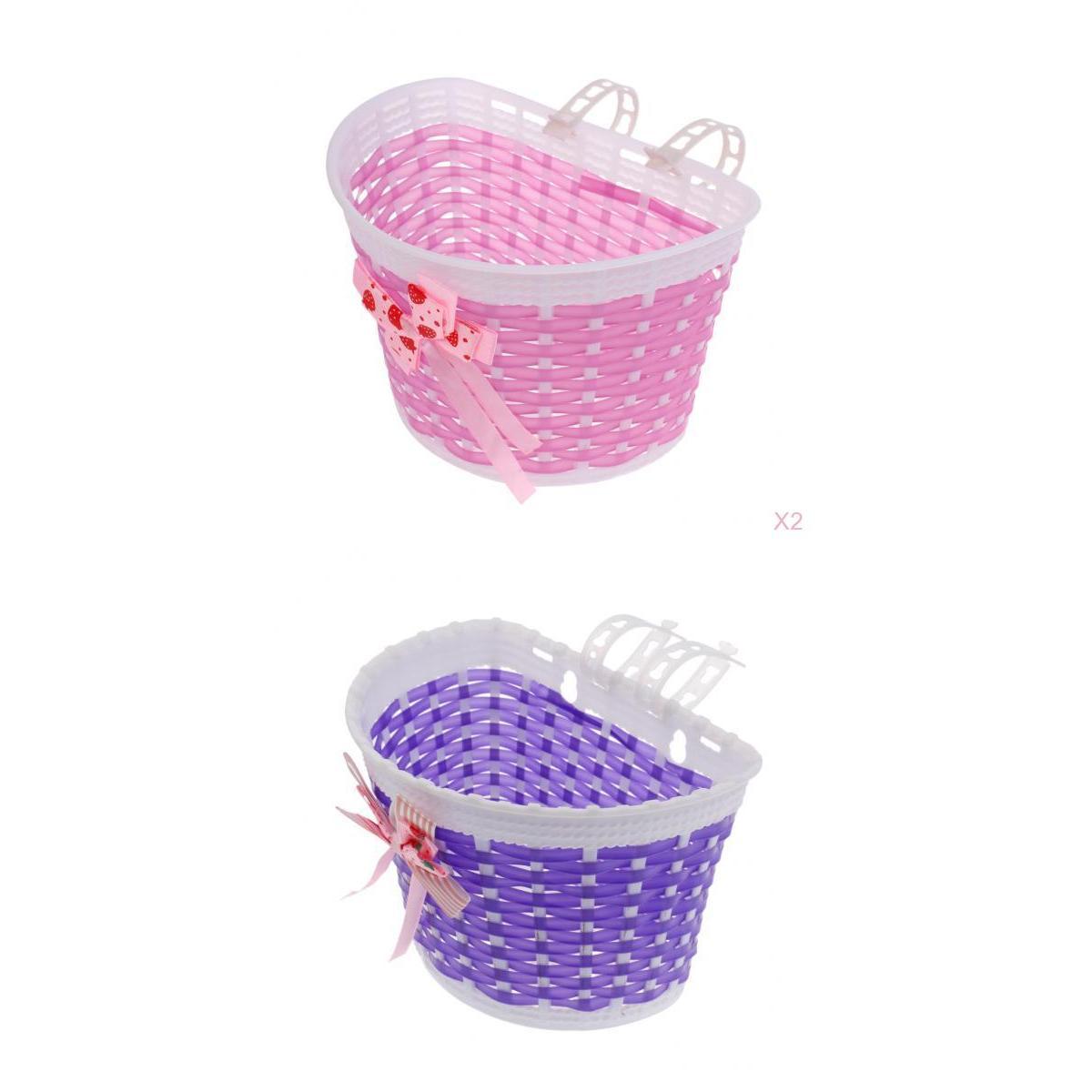 2Pcs Bicycle Bike Front Basket Bike Cycle Shopping Holder for Children Kids