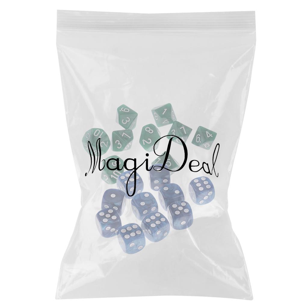 20 Pieces Plastic Spot Digital Dice D6 D10 for Party Bar Game Accessory