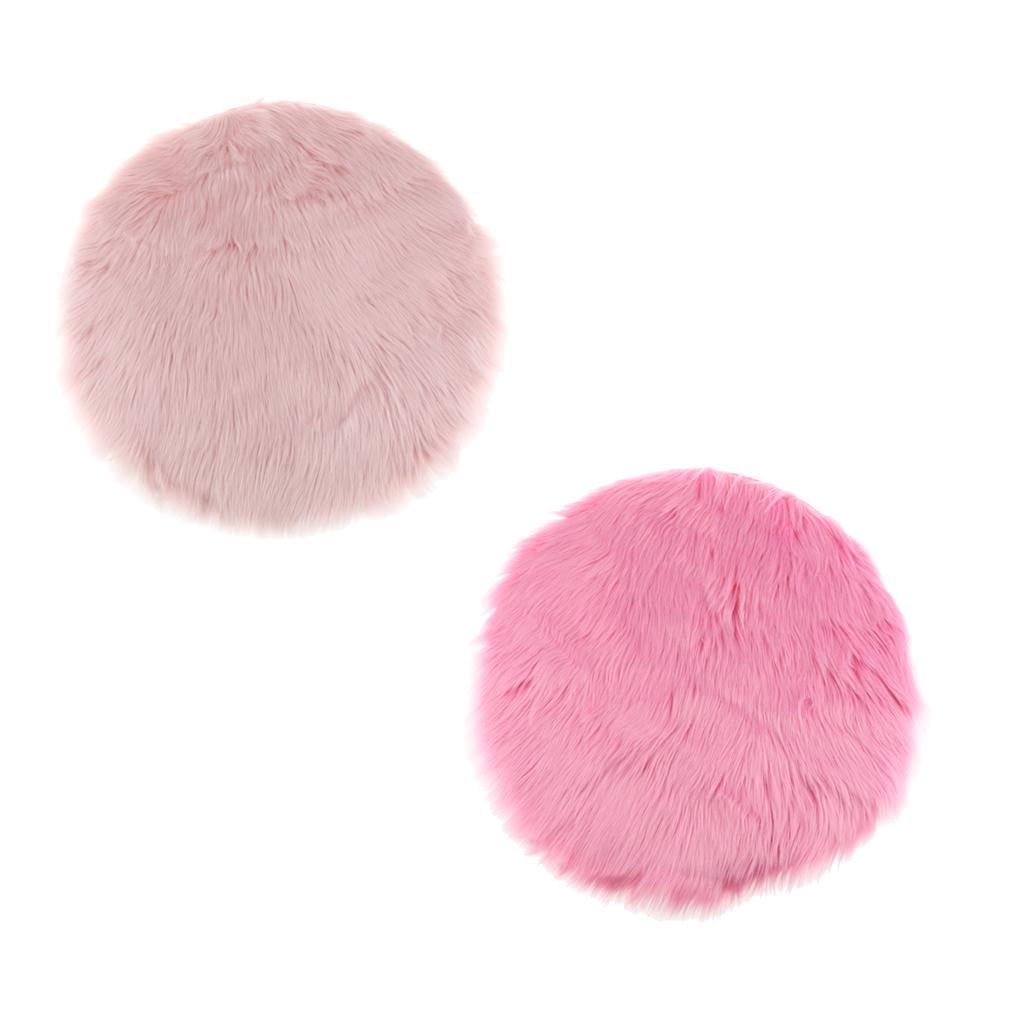 2Pcs 40cm Artificial Sheepskin Rug Home Floor Mat Carpet Seat Cushion