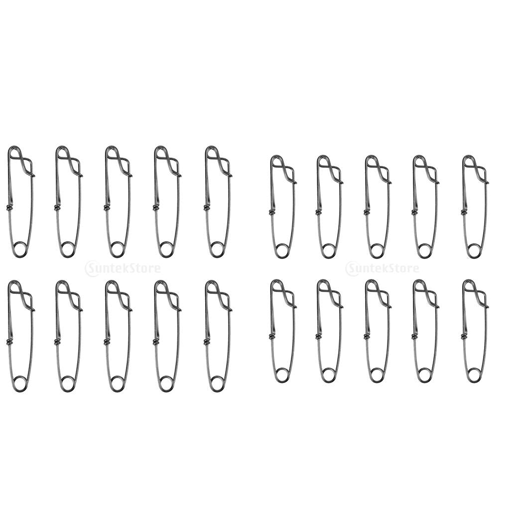 20Pcs Stainless Steel Long Line Longline Clip for Fishing Snapper or Shark S