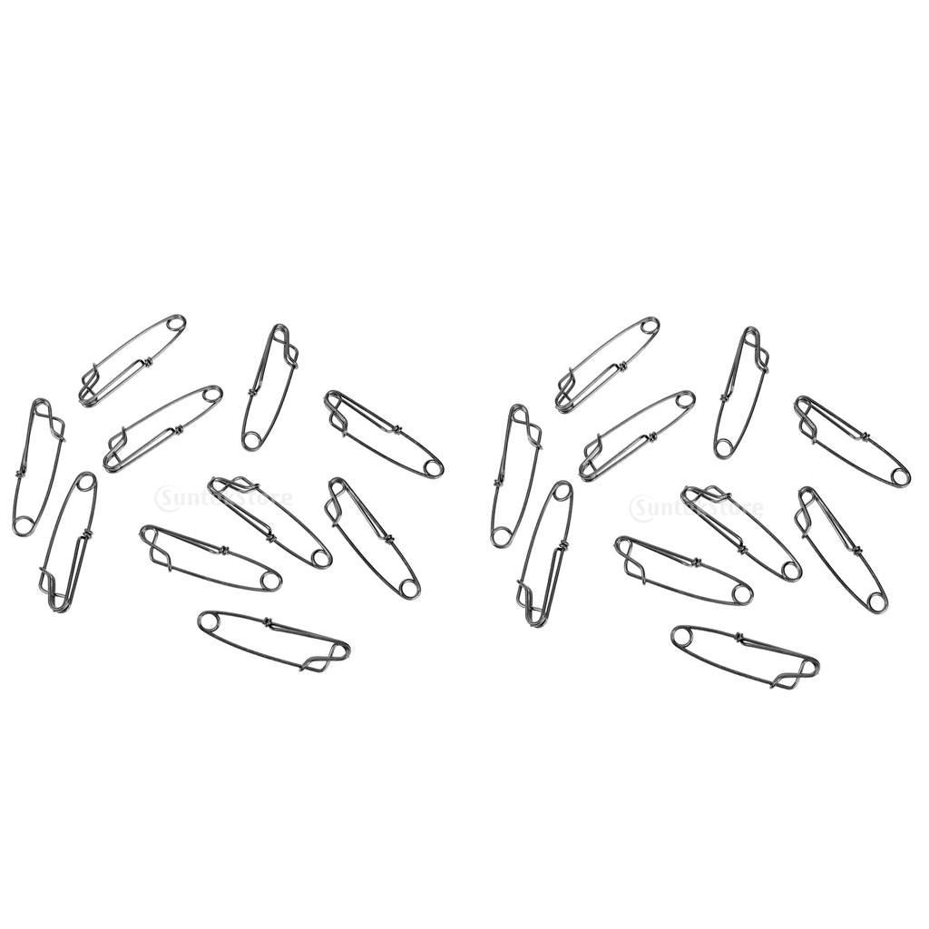 20Pcs Stainless Steel Long Line Longline Clip for Fishing Snapper or Shark S