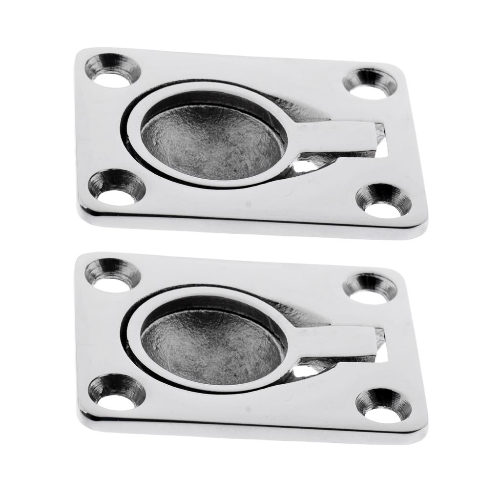 2 Pieces Stainless Steel Flush Pull Lift Ring Handle for Boat Hatch Locker