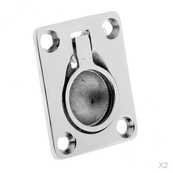 2 Pieces Stainless Steel Flush Pull Lift Ring Handle for Boat Hatch Locker
