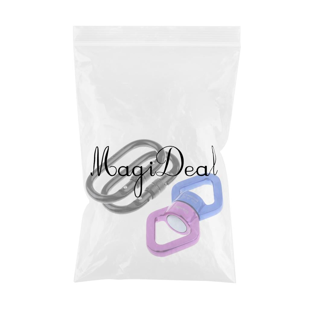 30KN Swivel Rope Connector with 2 Carabiner for Rock Climbing Aerial Dance