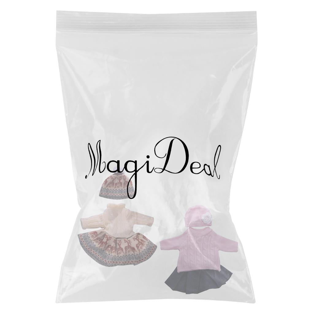 5 piece Sweater Dress Jeans Skirt for 18'' Doll Clothes w/ Hat