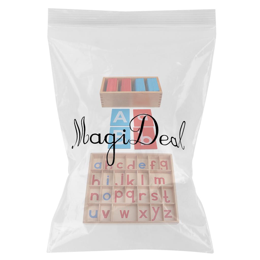 2 Set Montessori Movable Alphabets Box Letters Wooden for Children Education