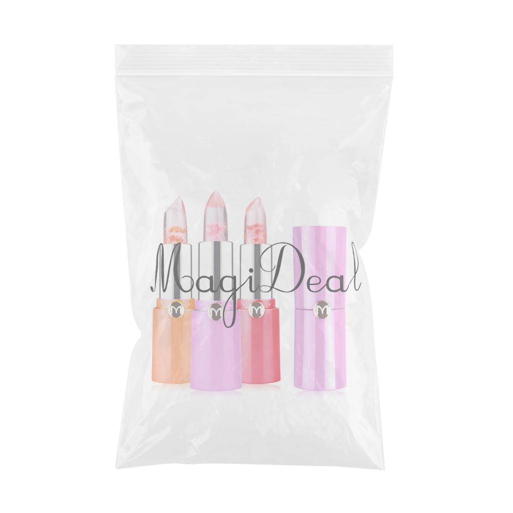 Clear Jelly Temperature Change Color Lipstick Flower Inside Pink Shade Set