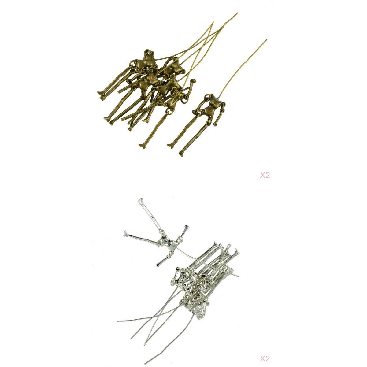 24pcs Human Skeleton Body DIY Dolls Pendants Jewelry Making Charms Crafts