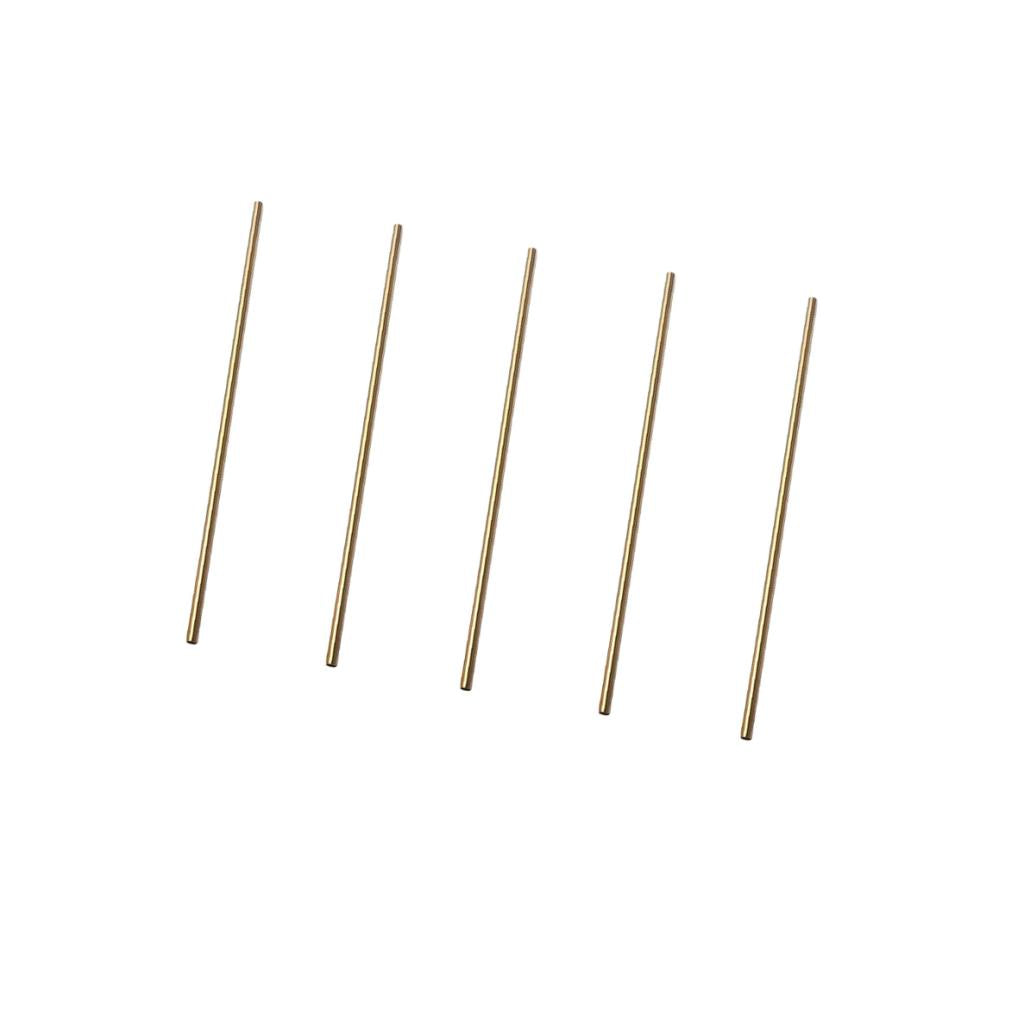 5 Pieces Straight Stainless Steel Cocktail Drinking Mixing Straw Gold