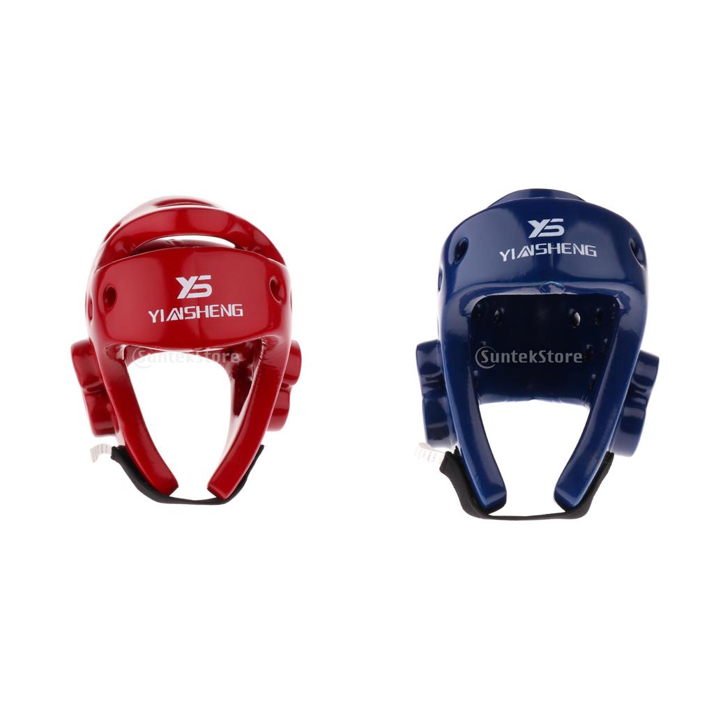 2pcs Boxing Martial Arts Headgear Face Protector KickBoxing Red Blue