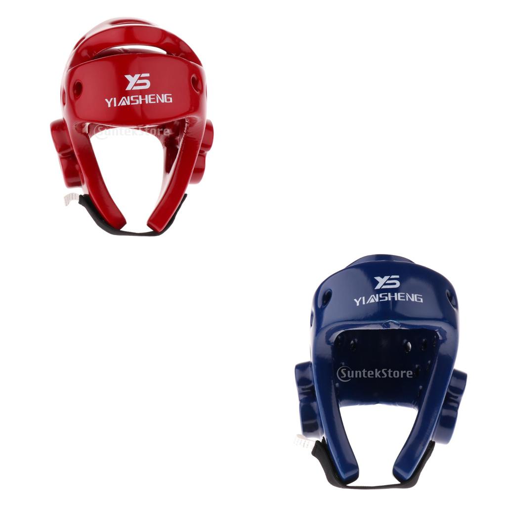 2pcs Boxing Martial Arts Headgear Face Protector KickBoxing Red Blue