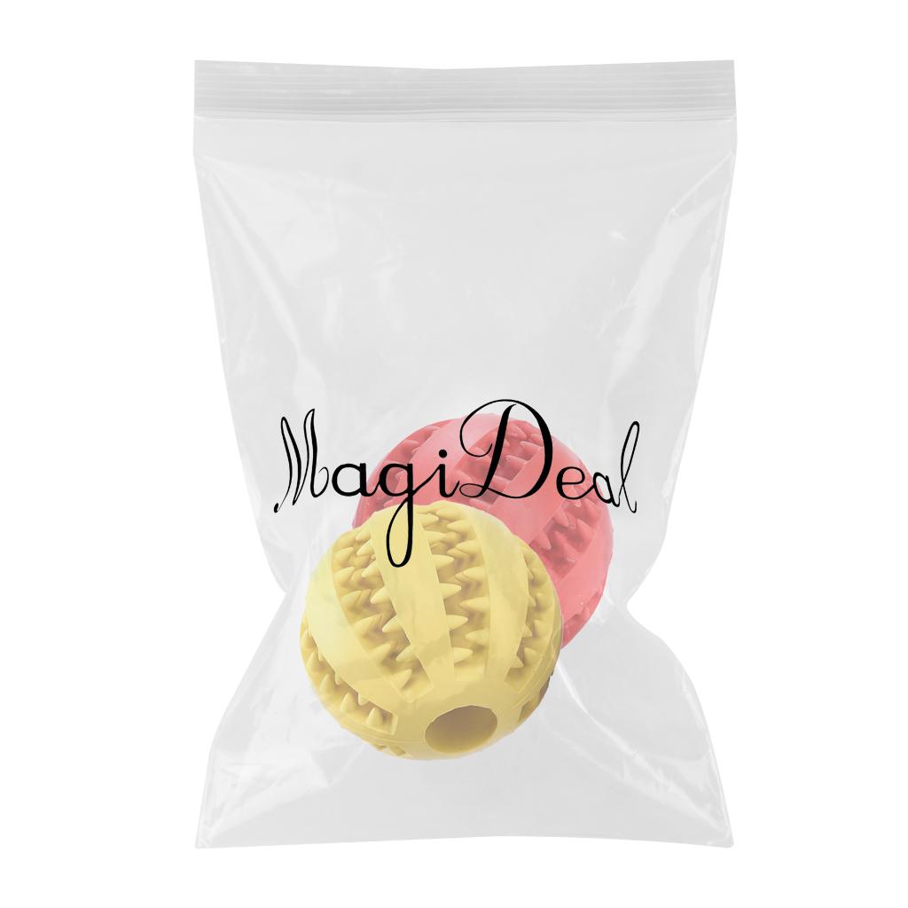 2PCS 7cm Rubber Ball Chew Treat Cleaning Pet Dog Training Teeth Toy