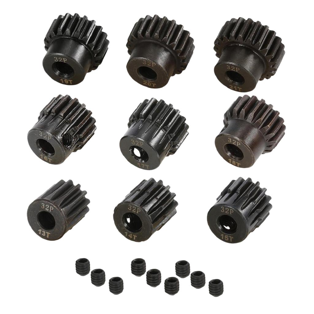 32DP 5mm 13T-21T Pinion 32DP Motor Gears Set for 1/8 RC Car DIY Accessories