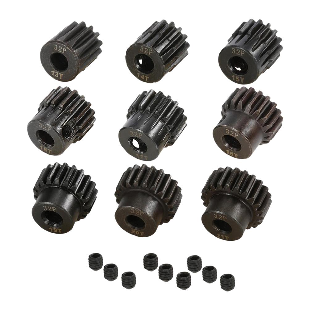32DP 5mm 13T-21T Pinion 32DP Motor Gears Set for 1/8 RC Car DIY Accessories