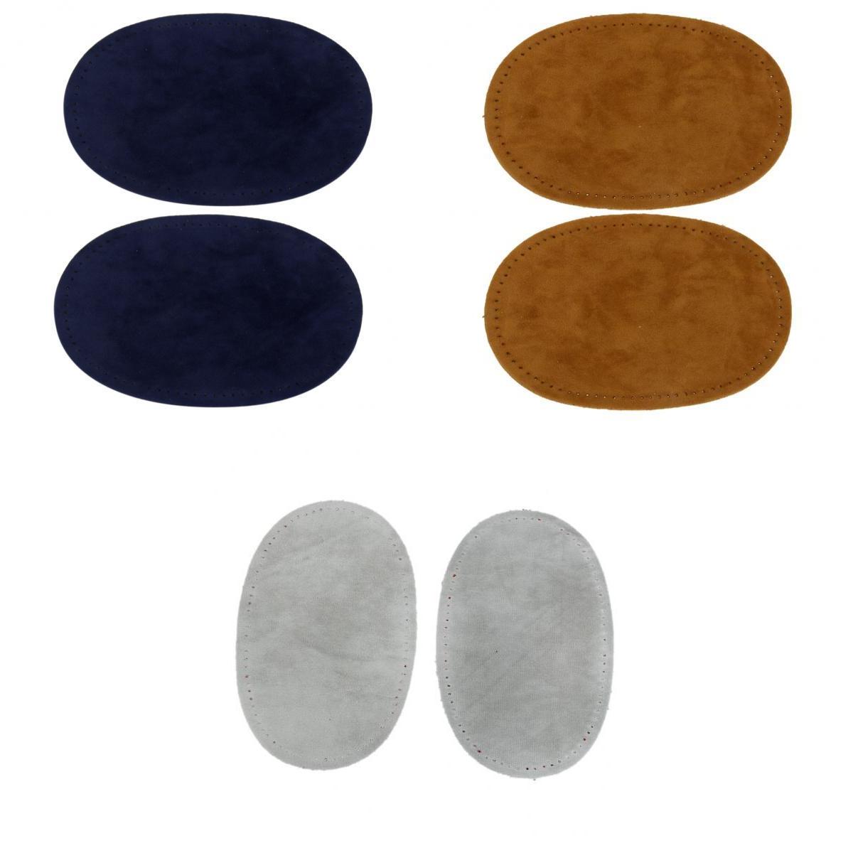 3 Colors Elbow Knee Patches Repair Craft Sewing Applique Blue Grey Camel