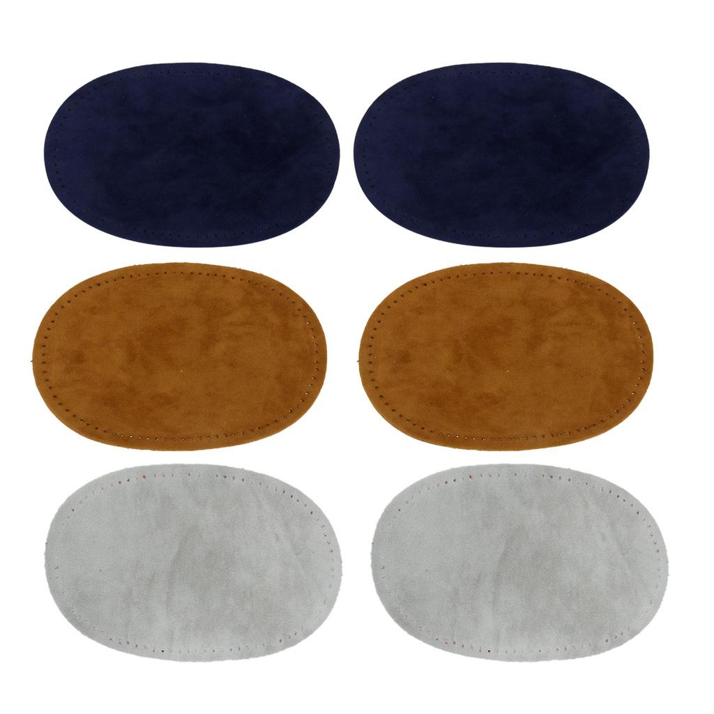 3 Colors Elbow Knee Patches Repair Craft Sewing Applique Blue Grey Camel
