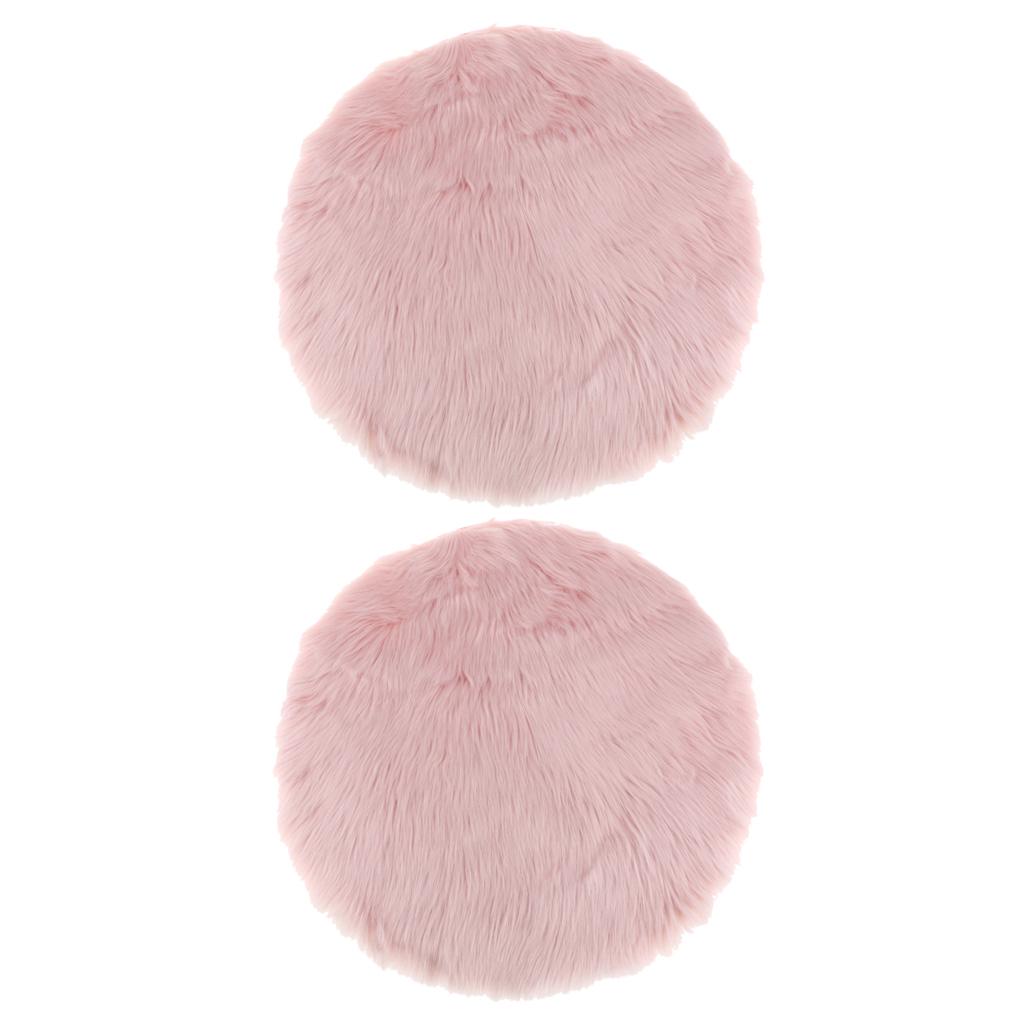 2 Artificial Sheepskin Rug Home Floor Mat Carpet Seat Cushion Pink