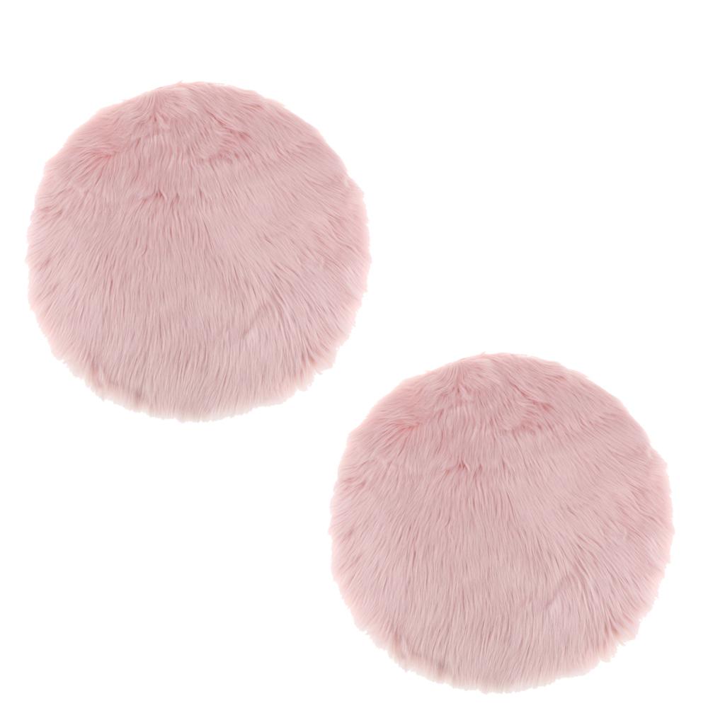 2 Artificial Sheepskin Rug Home Floor Mat Carpet Seat Cushion Pink