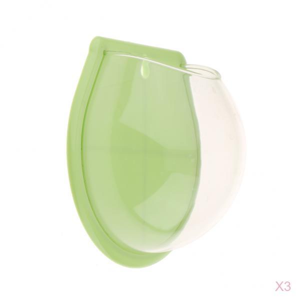 3Pcs Wall Mount Fish Bowl Acrylic Pot Aquarium Tank Hanger Home Decor Green