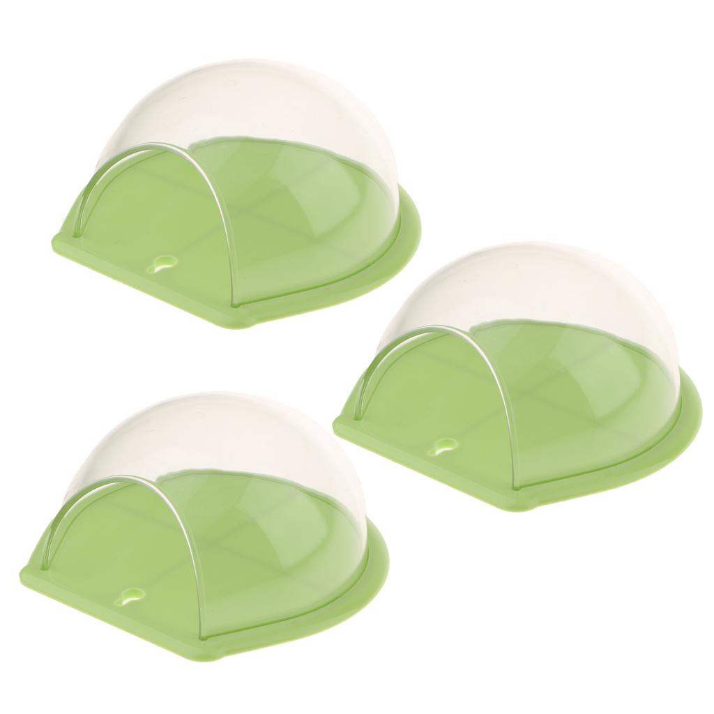 3Pcs Wall Mount Fish Bowl Acrylic Pot Aquarium Tank Hanger Home Decor Green