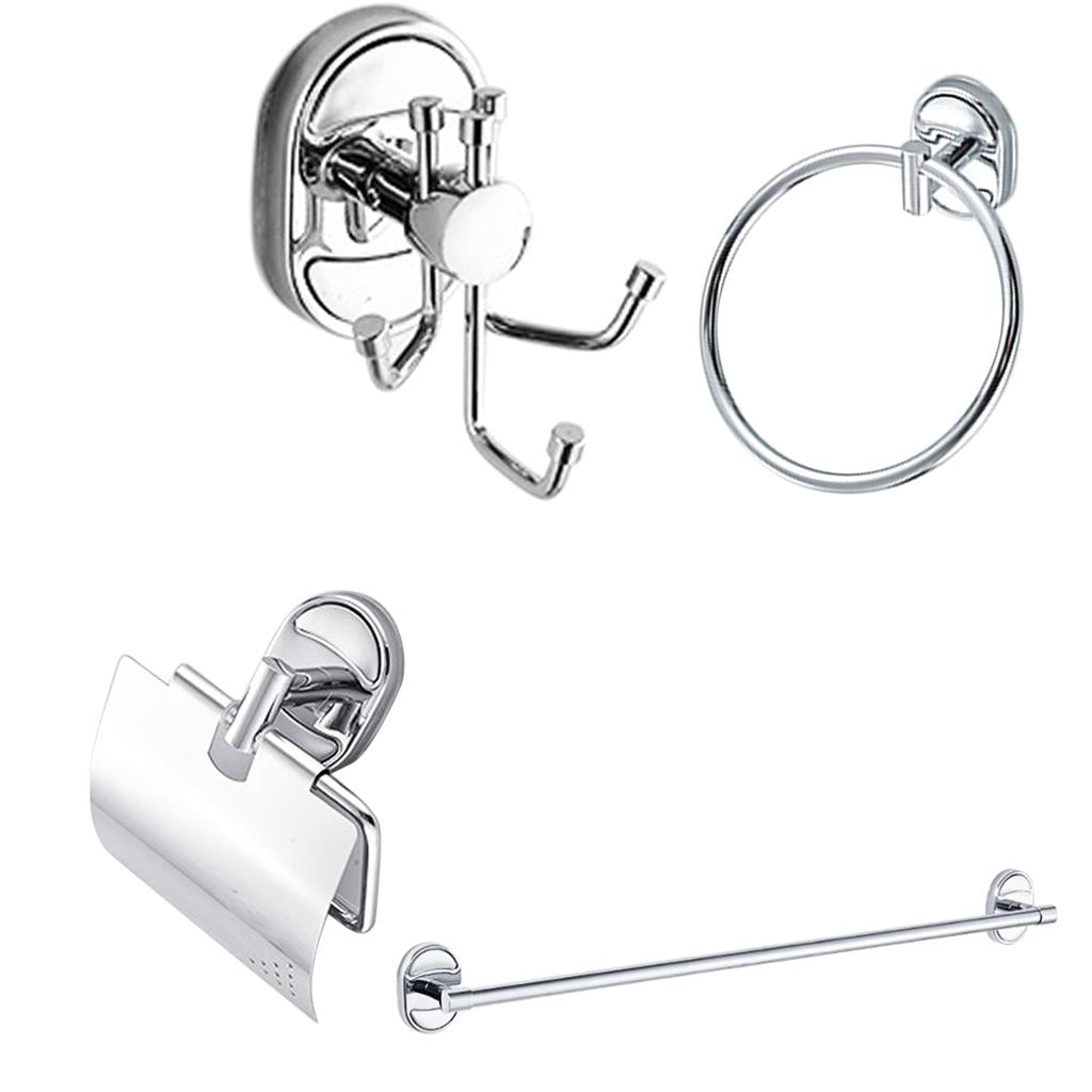 4Pieces Wall Mounted Metal Bathroom Hardware Accessory Set Stainless Steel