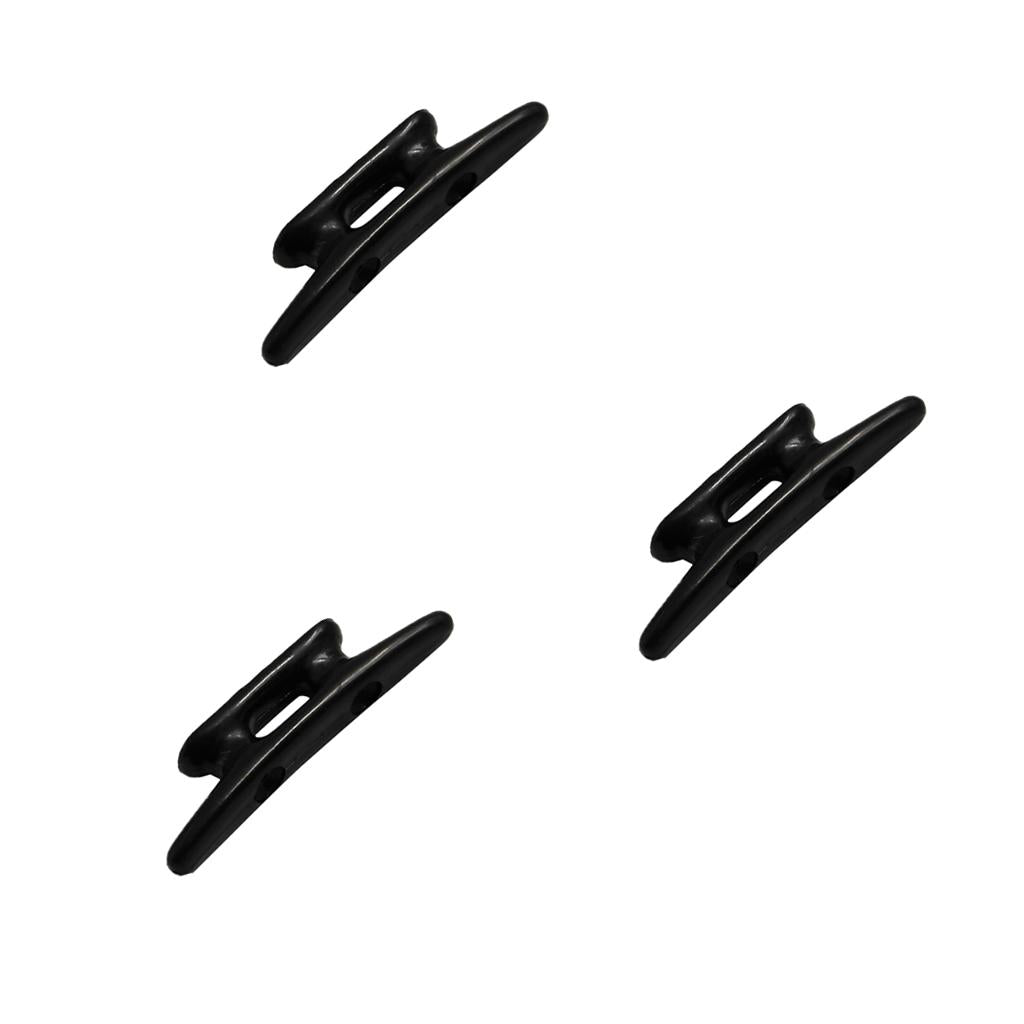 3 Pieces 3 Black Nylon Closed Base Marine Boat & Dock 3 inch Cleat"