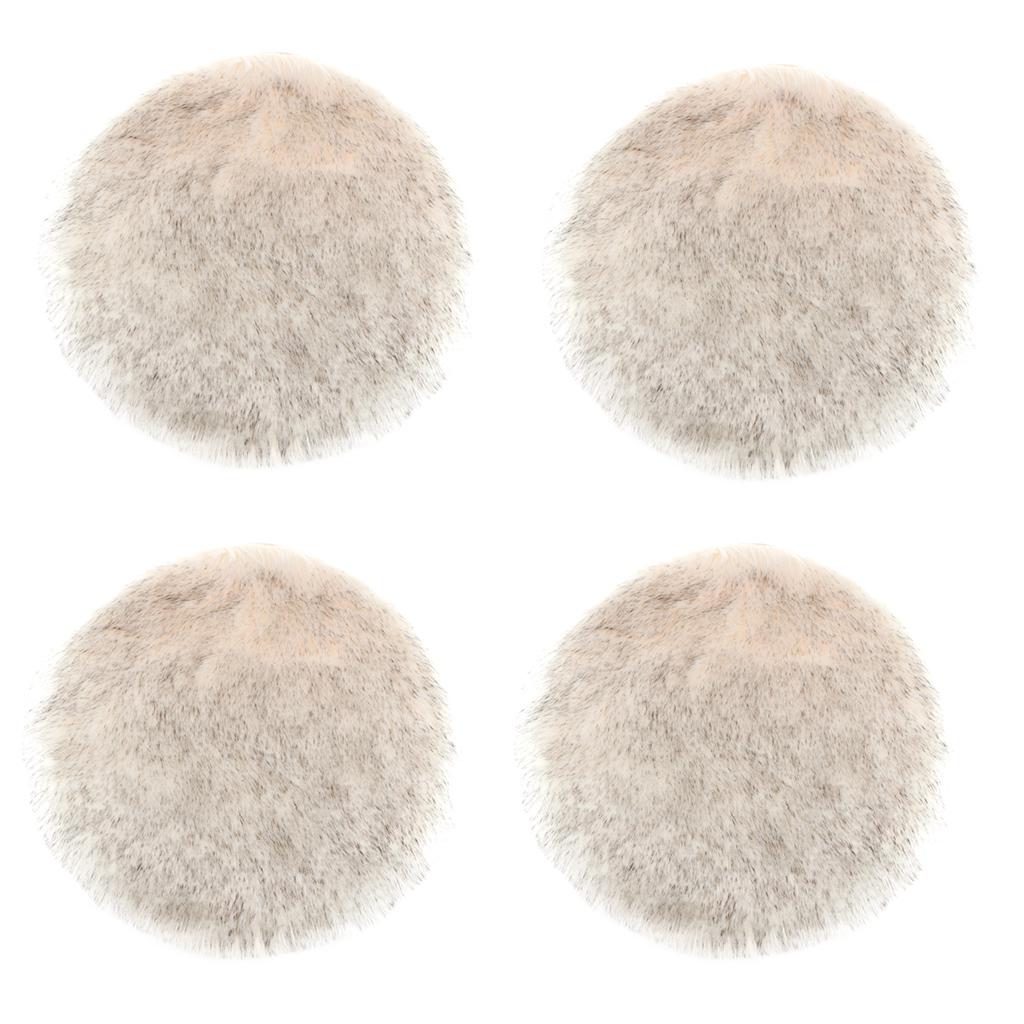 4xArtificial Sheepskin Rug Home Floor Carpet Seat Cushion Light Grey
