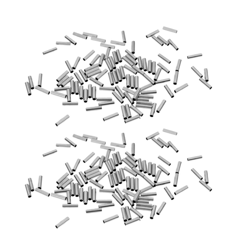 200 Pieces Crimping Loop Sleeve Various Sizes from 1.0mm - 2.0mm 1.6x8mm