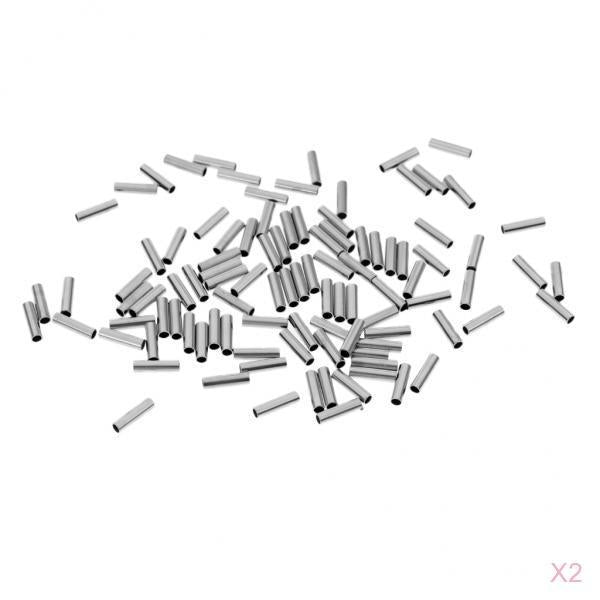 200 Pieces Crimping Loop Sleeve Various Sizes from 1.0mm - 2.0mm 1.8x8mm