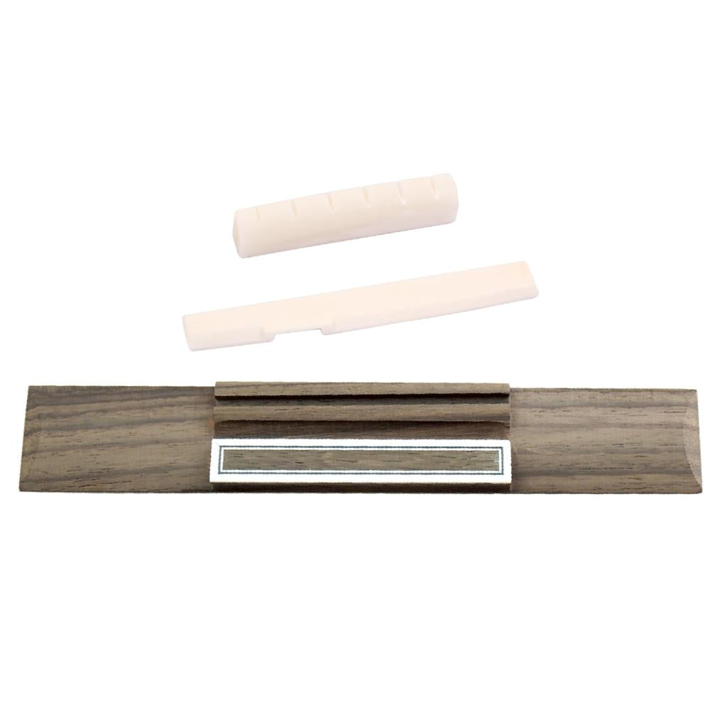 Classical Guitar Rosewood Bridge+Bone Saddle Nut Set for Guitar Replacement