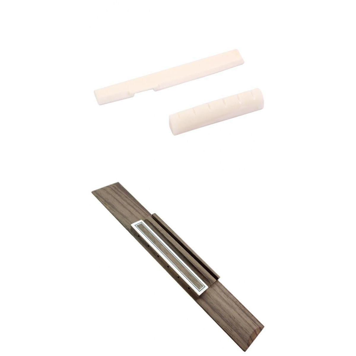 Classical Guitar Rosewood Bridge+Bone Saddle Nut Set for Guitar Replacement