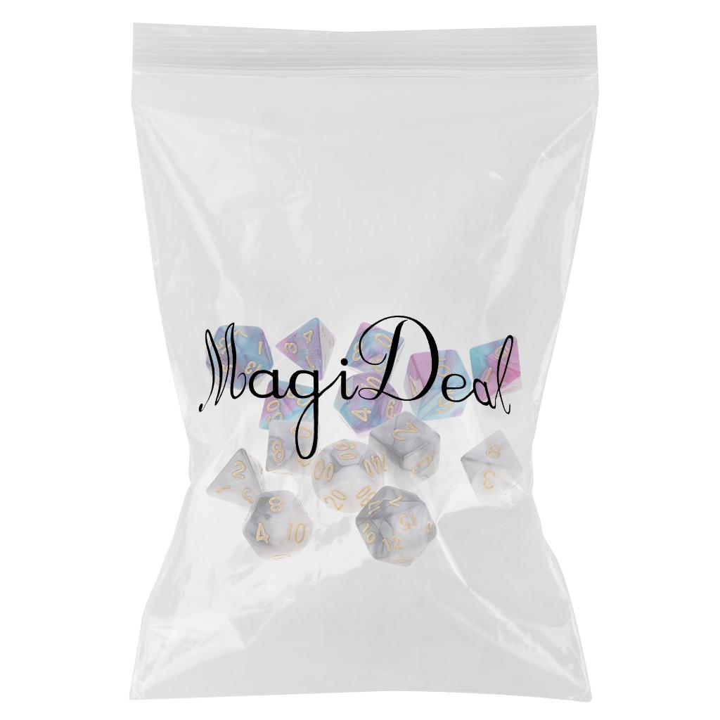 14 Pieces Polyhedral Dice Set for Dungeons and Dragons TRPG Board Games