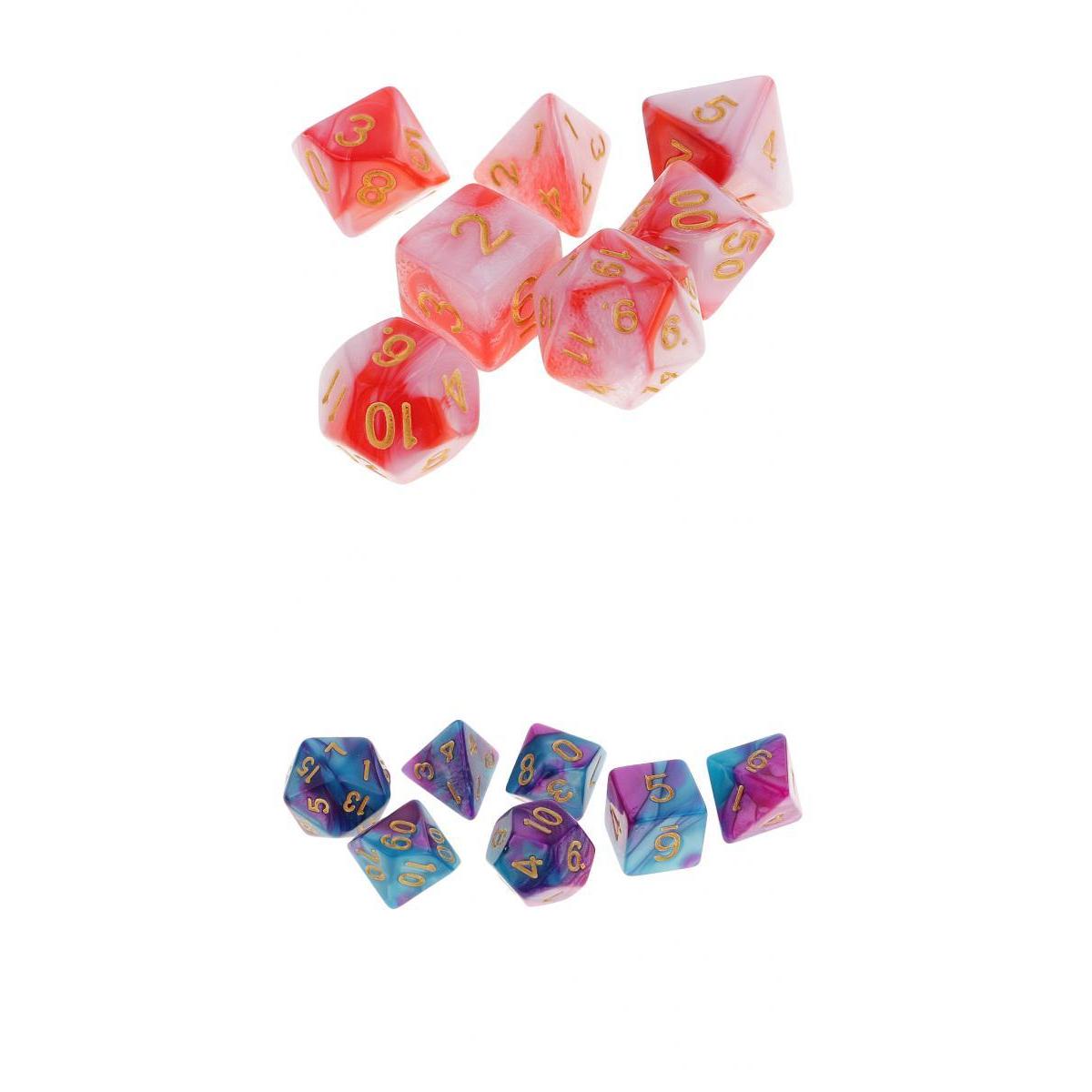 14 Pieces Polyhedral Dices for TRPG Board Games Toy