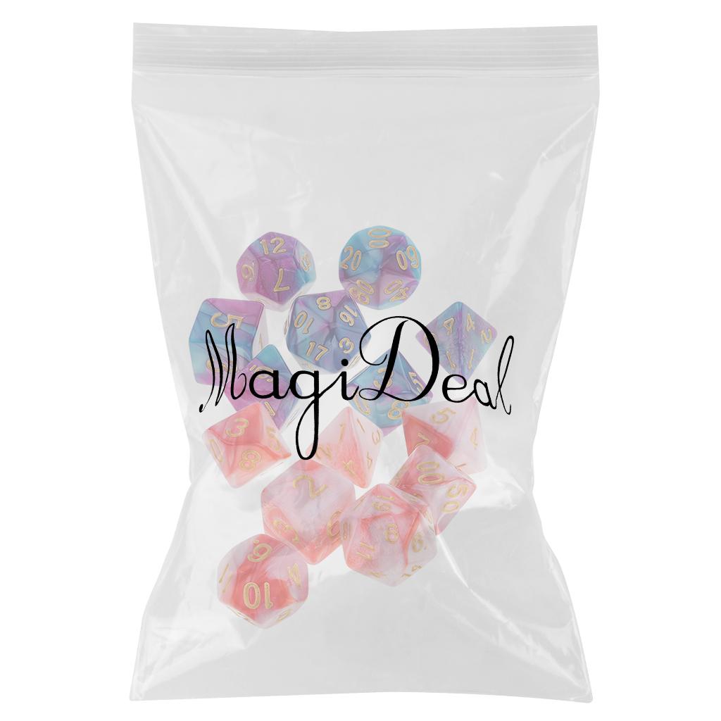 14 Pieces Polyhedral Dices for TRPG Board Games Toy