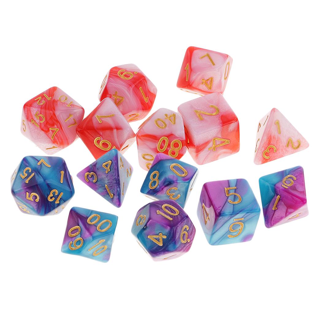 14 Pieces Polyhedral Dices for TRPG Board Games Toy