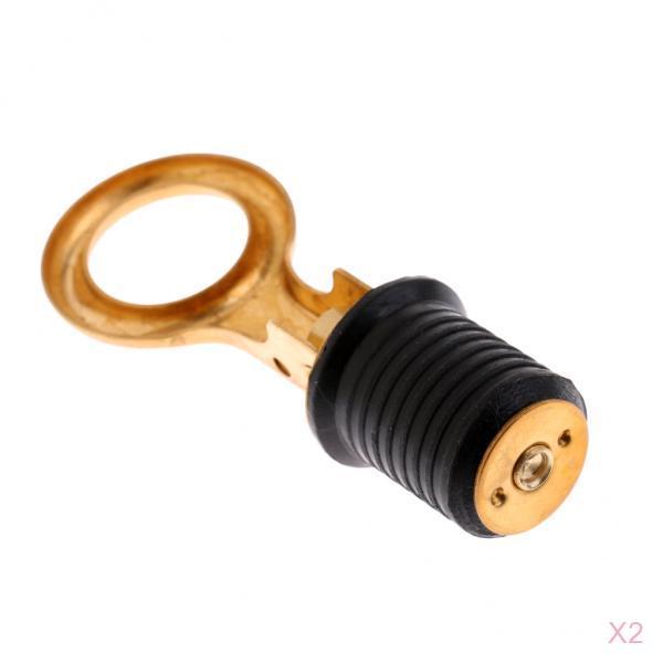 2 Pieces Brass Snap Flip Style Boat Bailer Livewell Hull Drain Plug Fittings