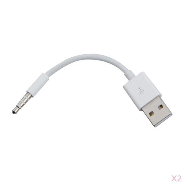 2 Pieces 3.5mm Male to USB 2.0 Male MP3 AUX Audio Plug Converter Cable 0.15m