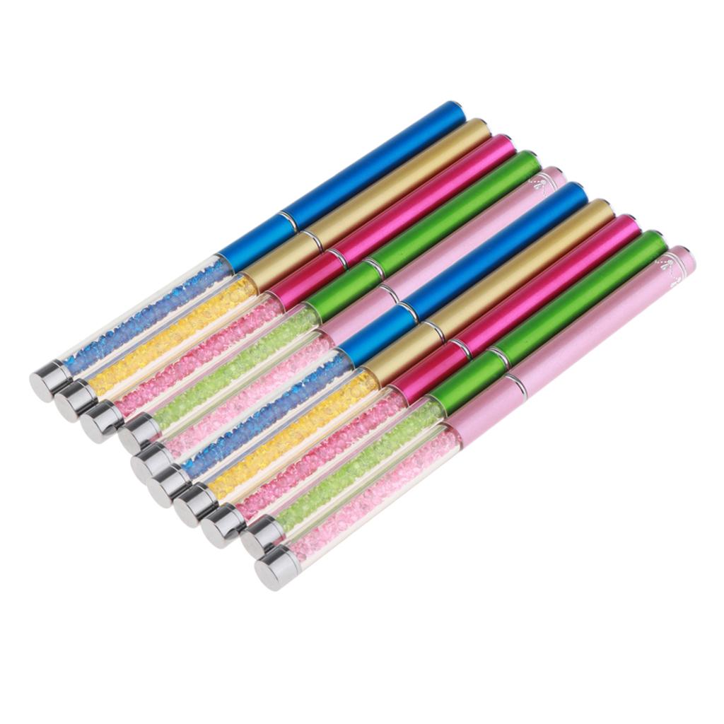 10Pcs Rhinestone Handle Makeup Eyelash Mascara Brush Spiral Wands Applicator