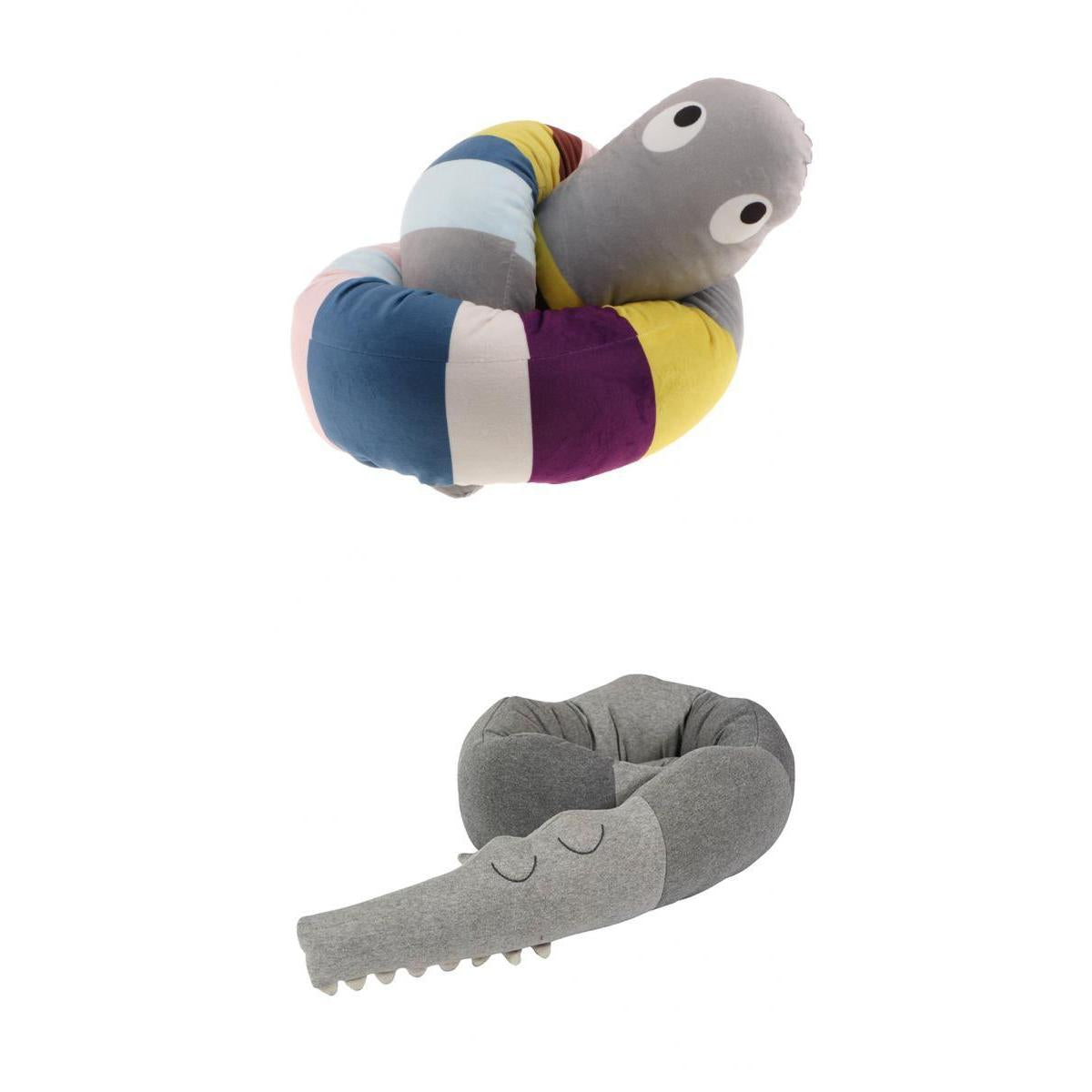 2Pcs Plush Back Cushion Strip Bolster Throw Pillow Props for Baby Appeasing