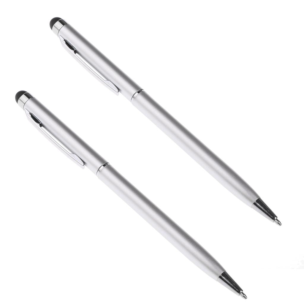 2 Pieces Capacitive Pen Touch Screen Stylus Pencil for Phone Tablet Silver