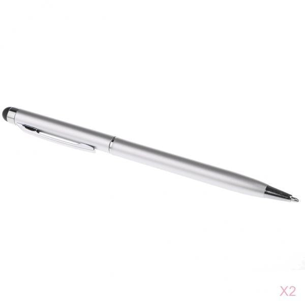 2 Pieces Capacitive Pen Touch Screen Stylus Pencil for Phone Tablet Silver
